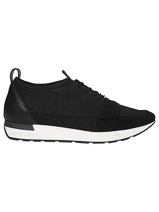 Whistles Jasper Lace Up Runner Trainers, Black
