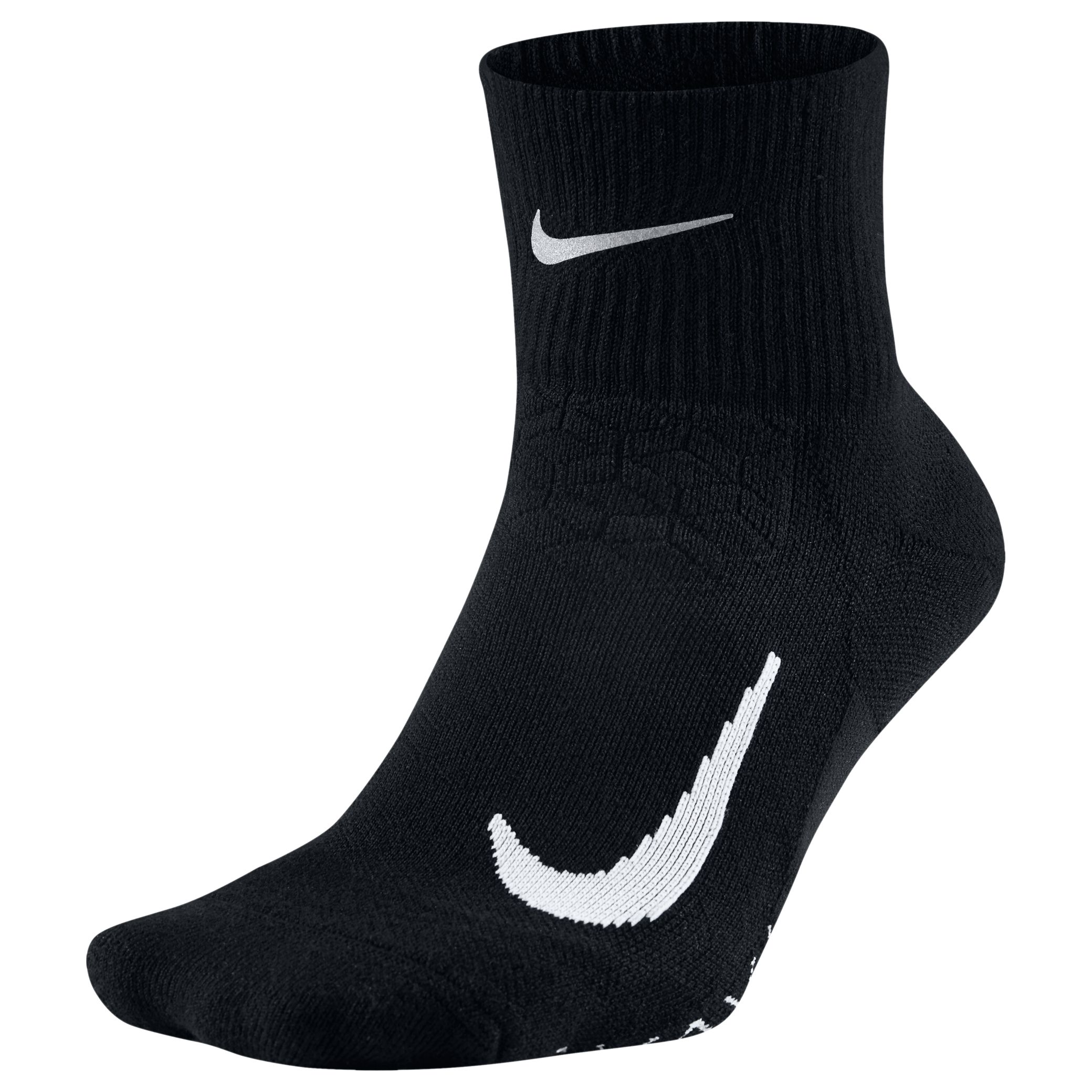 Nike Unisex Elite Cushion Quarter Running Socks, Black/White