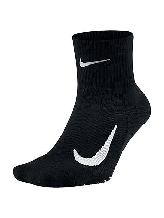 Nike Unisex Elite Cushion Quarter Running Socks, Black/White