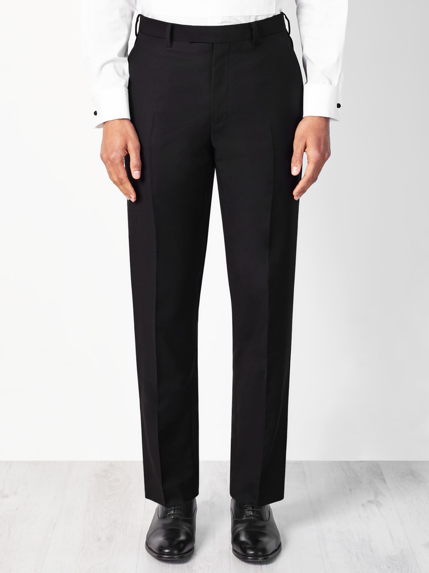 John Lewis & Partners Basket Weave Dress Suit Trousers, Black, Regular ...