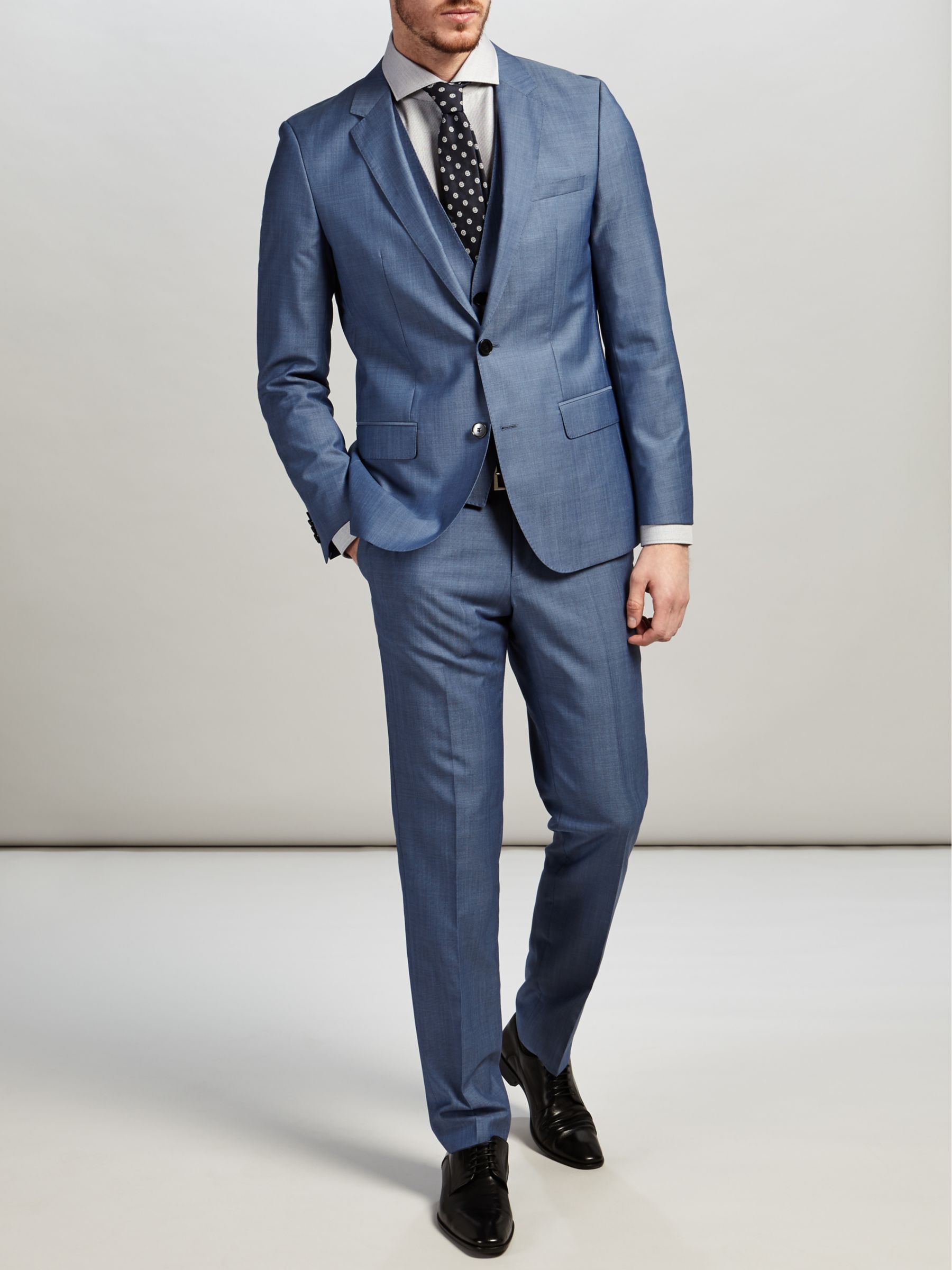 hugo boss blue 3 piece suit 