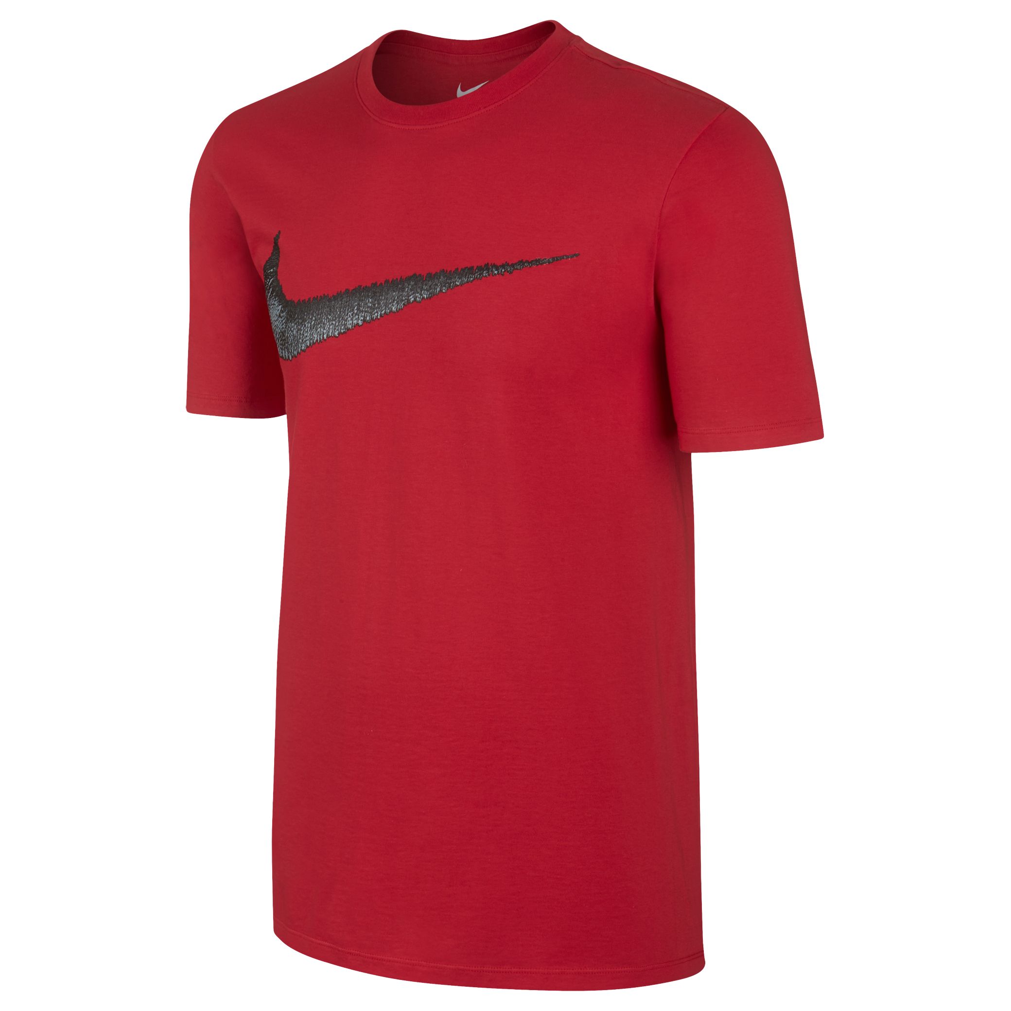 Nike Sportswear Swoosh Cotton T-Shirt, Red/Black, M