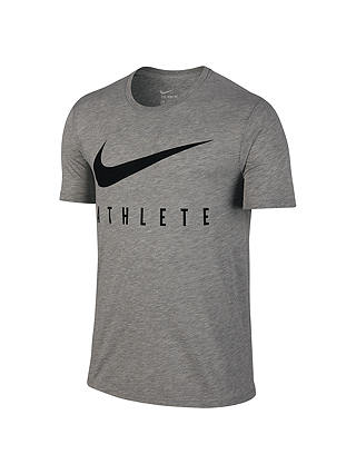 Nike Dri-FIT Swoosh Athlete Training T-Shirt, Grey Heather