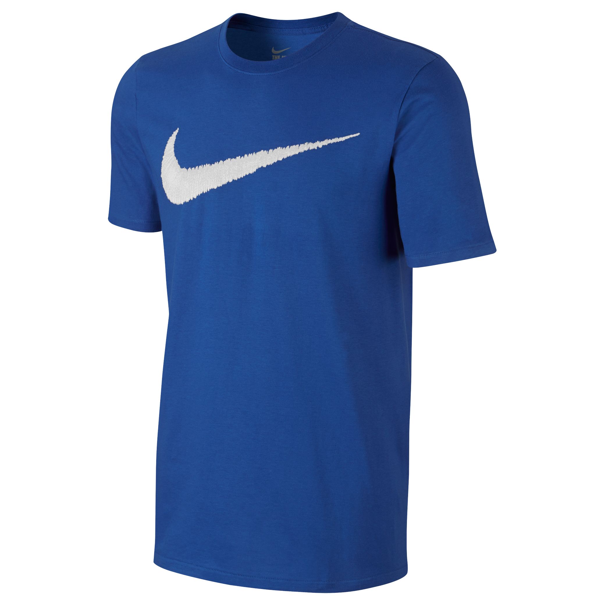 Nike Sportswear Swoosh Cotton T-Shirt, Blue/White