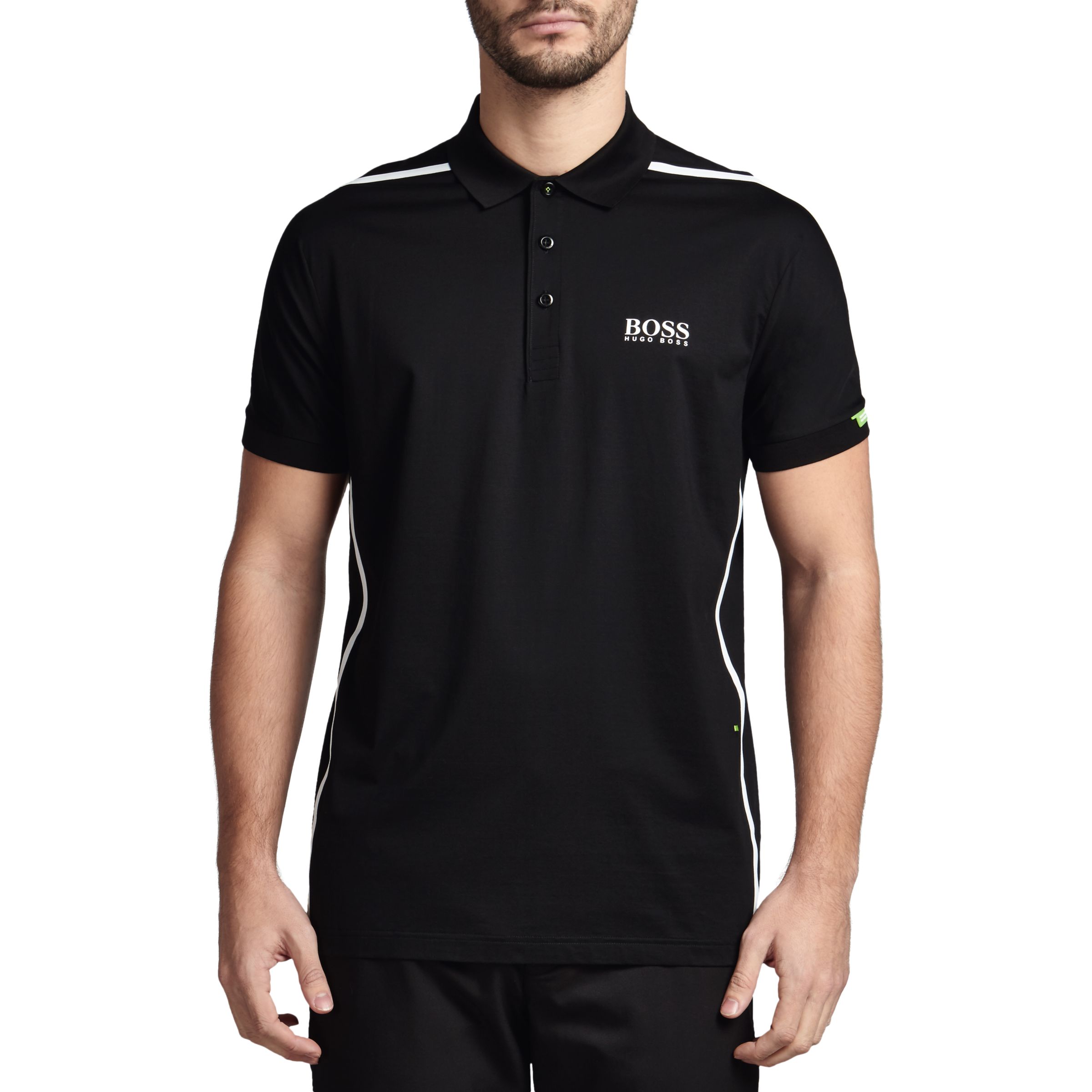 BOSS Green Pro Golf 'Paddy MK 2' Stretch Cotton Polo Shirt, Black at ...