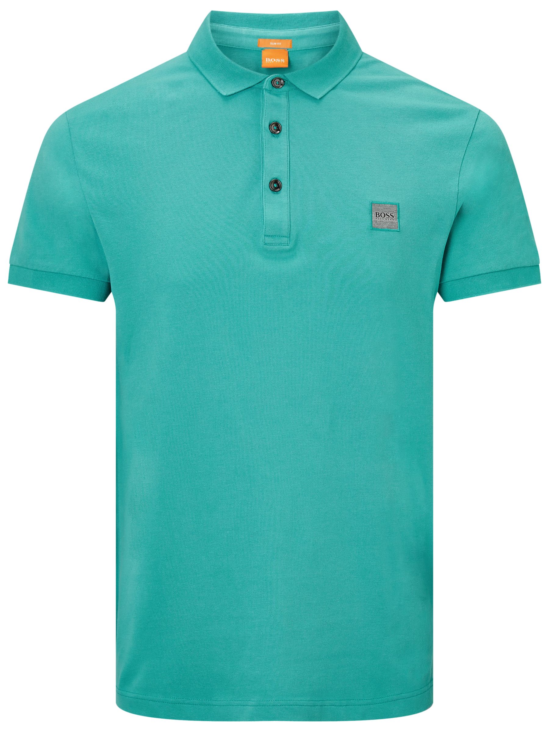 BOSS Orange Pavlik Slim Fit Polo Shirt, Turquoise/Aqua, XXL
