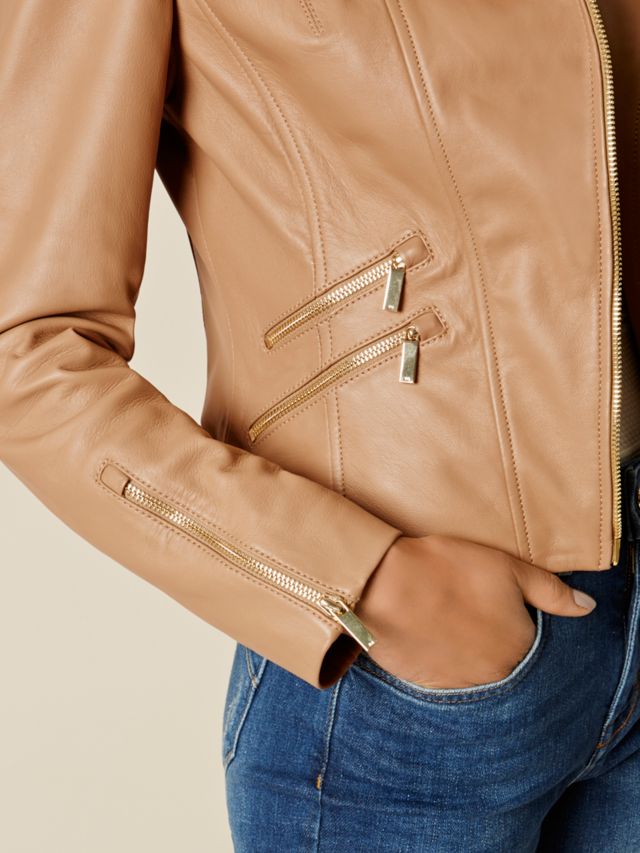 Karen millen store fitted leather jacket