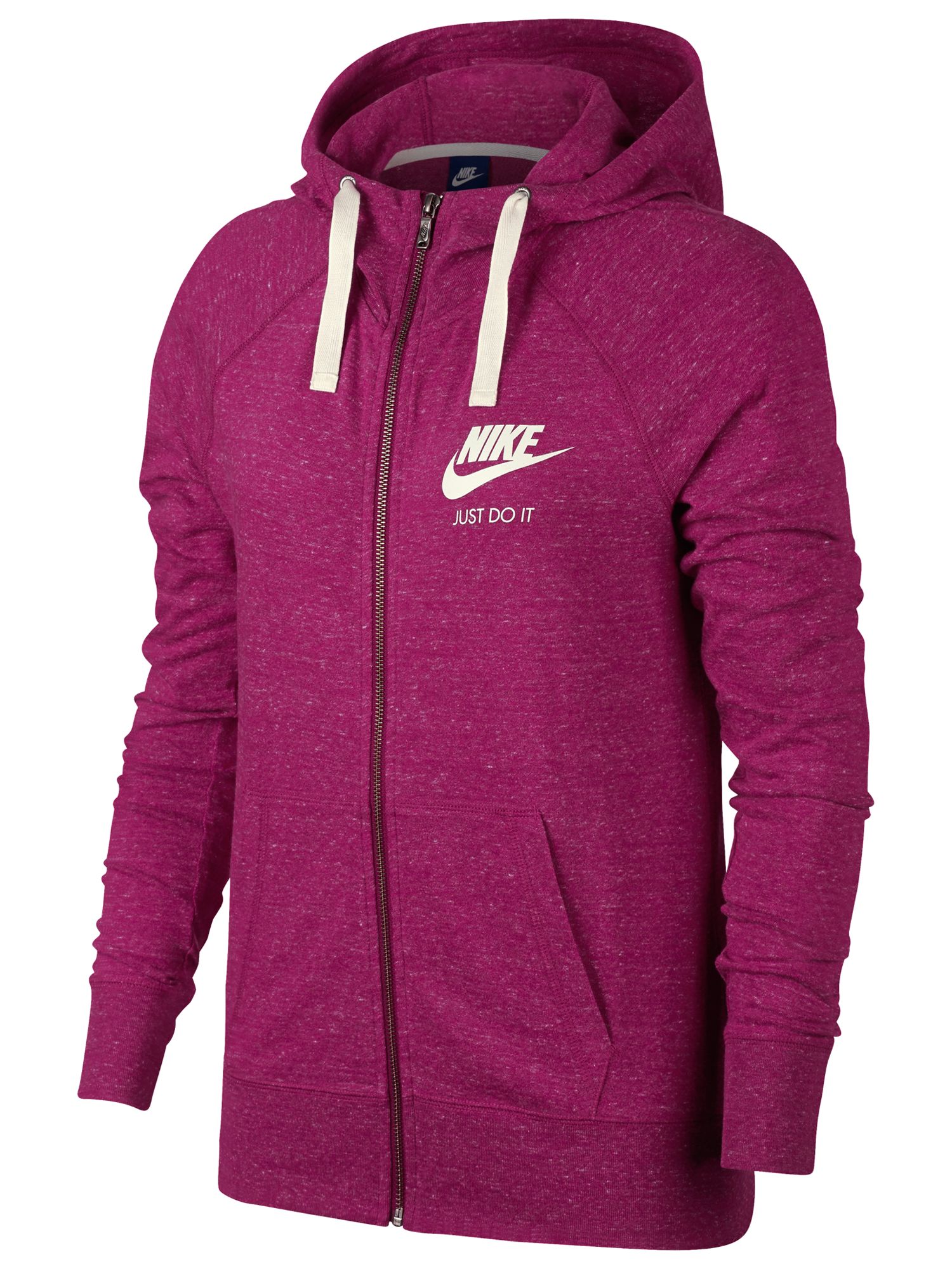 Nike NSW Cotton Hoodie, Pink at John Lewis & Partners