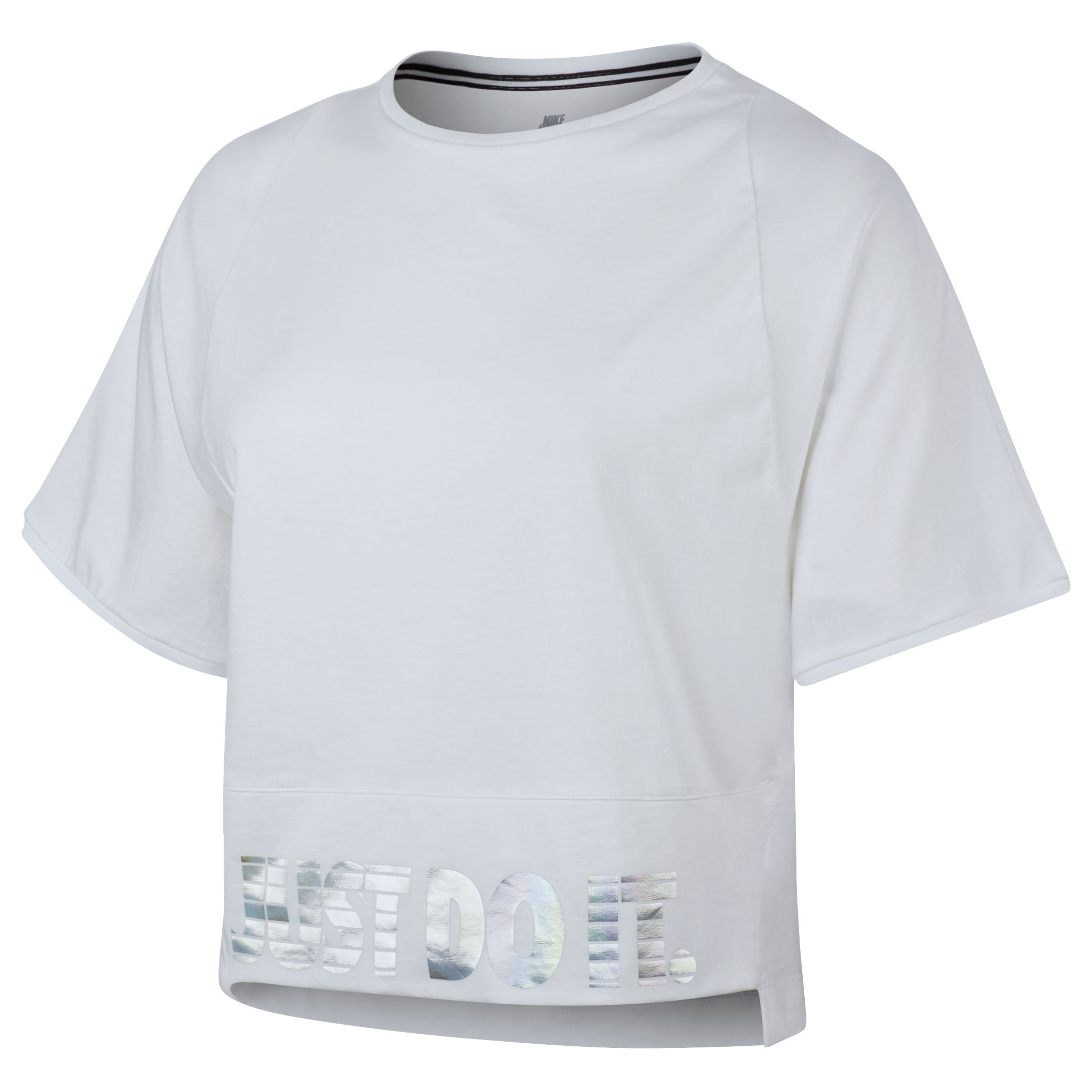 Nike Holographic Logo Crop Top, White, S