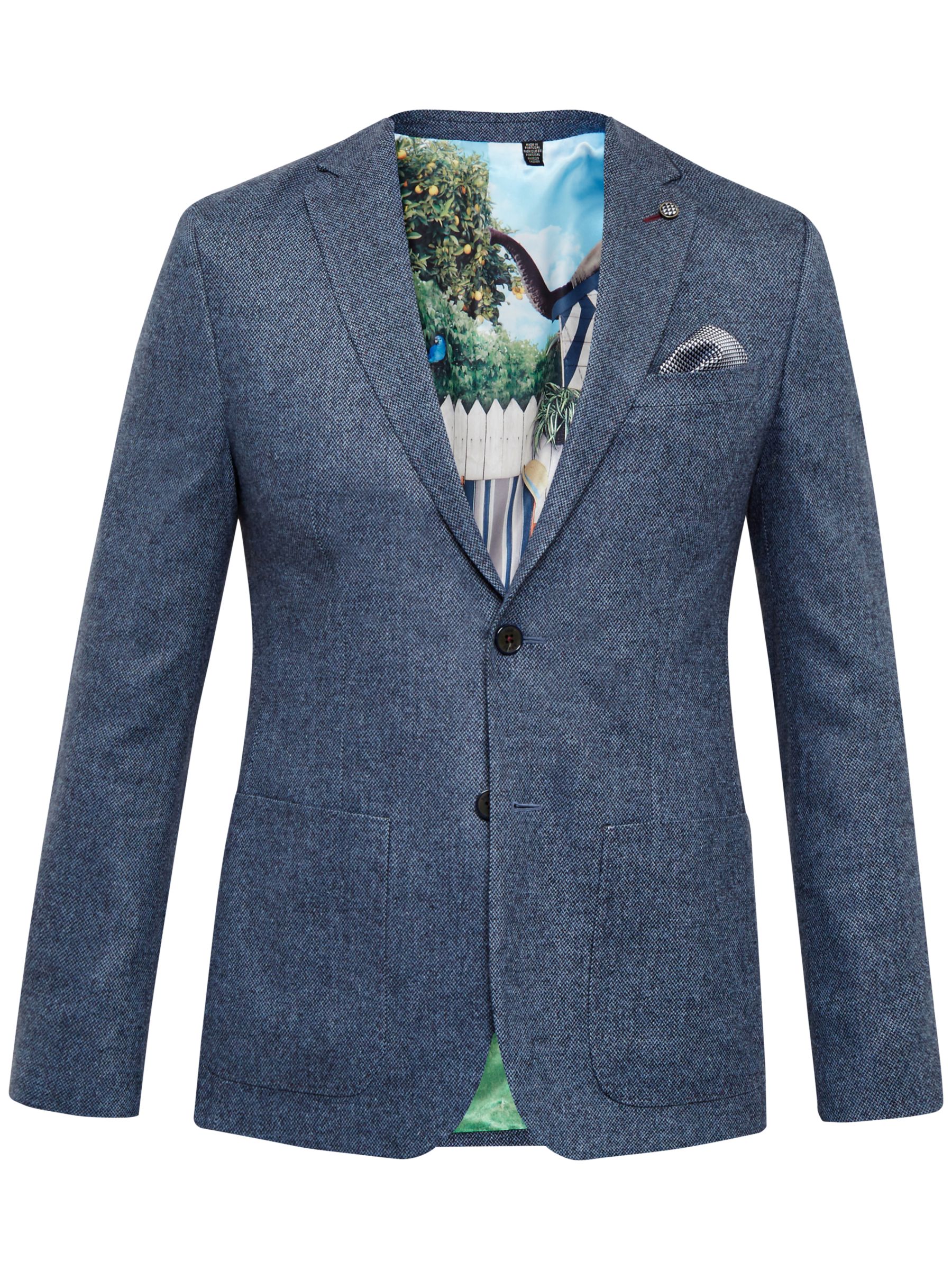 Ted Baker Cram Herringbone Blazer, Blue at John Lewis & Partners