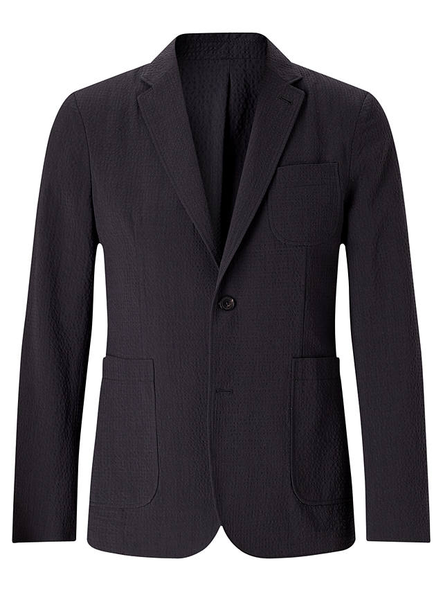Jigsaw Seersucker Blazer Jacket, Charcoal at John Lewis & Partners