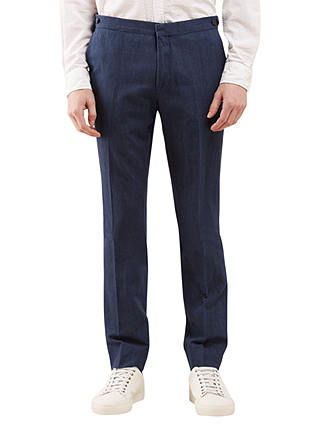 Jigsaw Bloomsbury Italian Cotton Linen Suit Trousers, Indigo