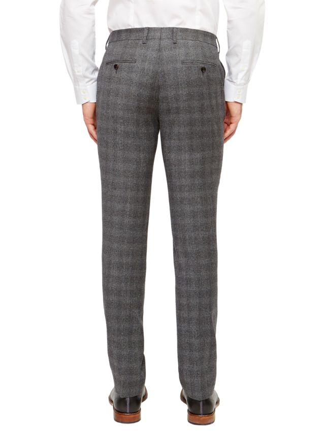 Ted Baker Pidginj Wool Check Tailored Suit Trousers, Grey, 34S
