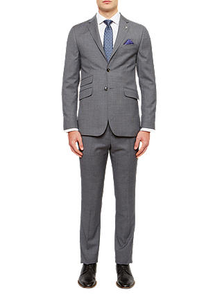 Ted Baker Tippedj Wool Semi Plain Tailored Suit Jacket, Grey
