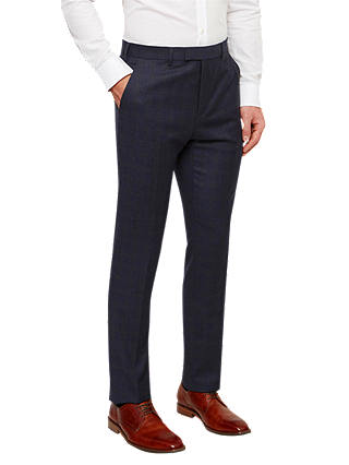 Ted Baker Dahlt Wool Check Tailored Suit Trousers, Blue
