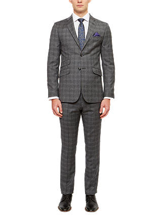 Ted Baker Pidginj Wool Check Tailored Suit Jacket, Grey