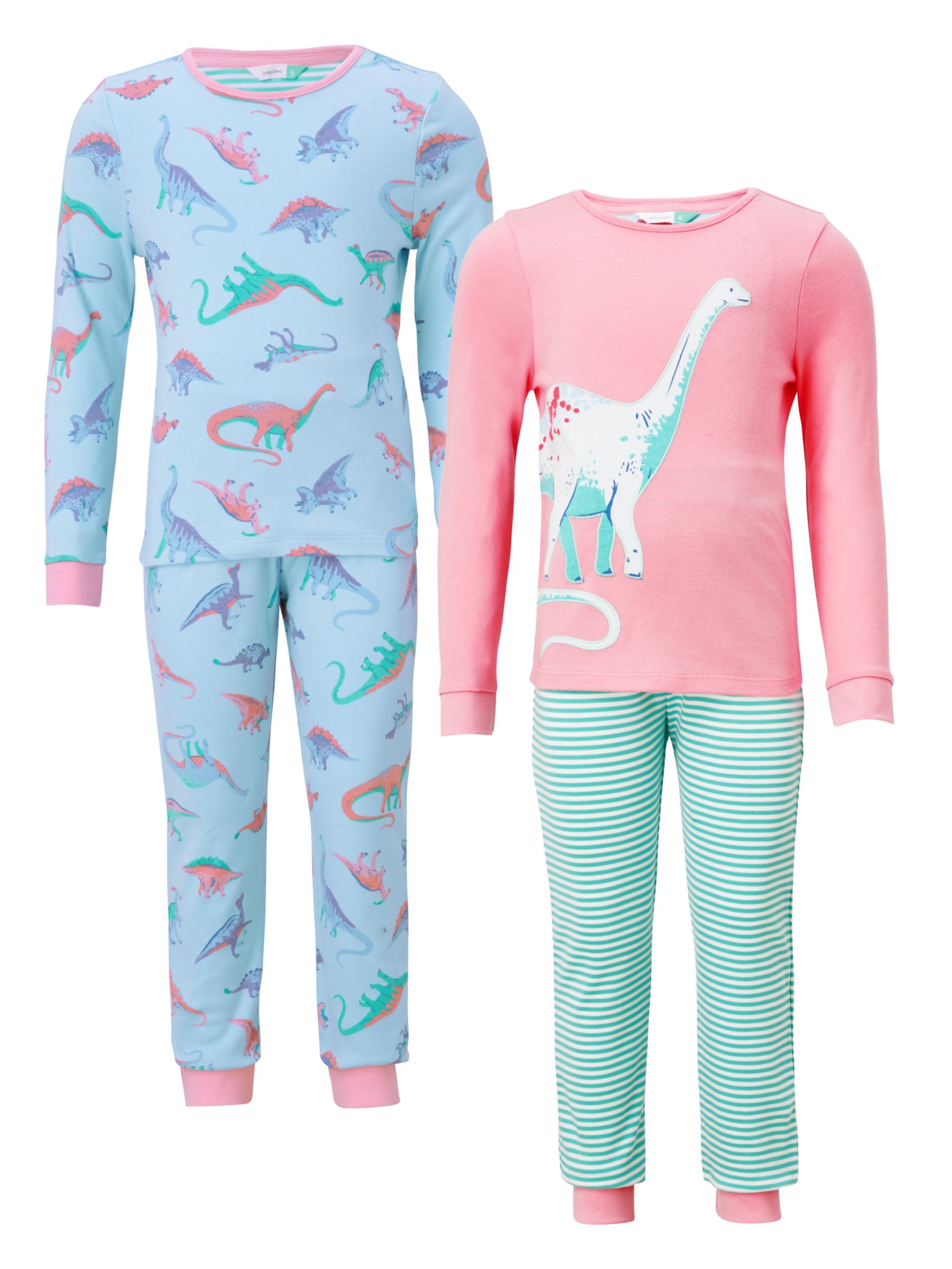 John Lewis & Partners Children's Dinosaur Print Pyjamas, Pack of 2, Multi