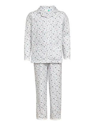 John Lewis & Partners Children's Floral Bee Print Pyjamas, Blue