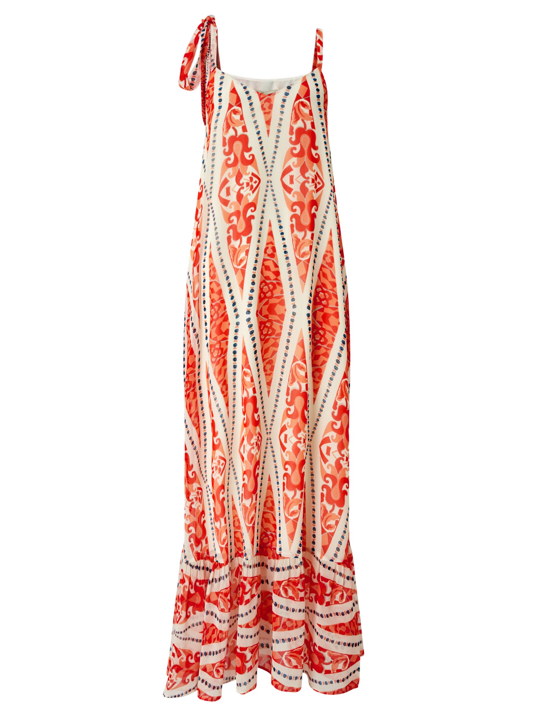 Somerset by Alice Temperley Deco Print Long Dress, Red at John Lewis ...