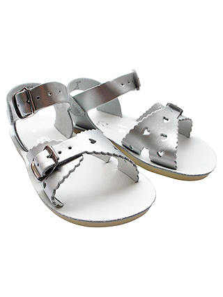 Salt-Water Kids' Sweetheart Waterproof Leather Sandals, Silver
