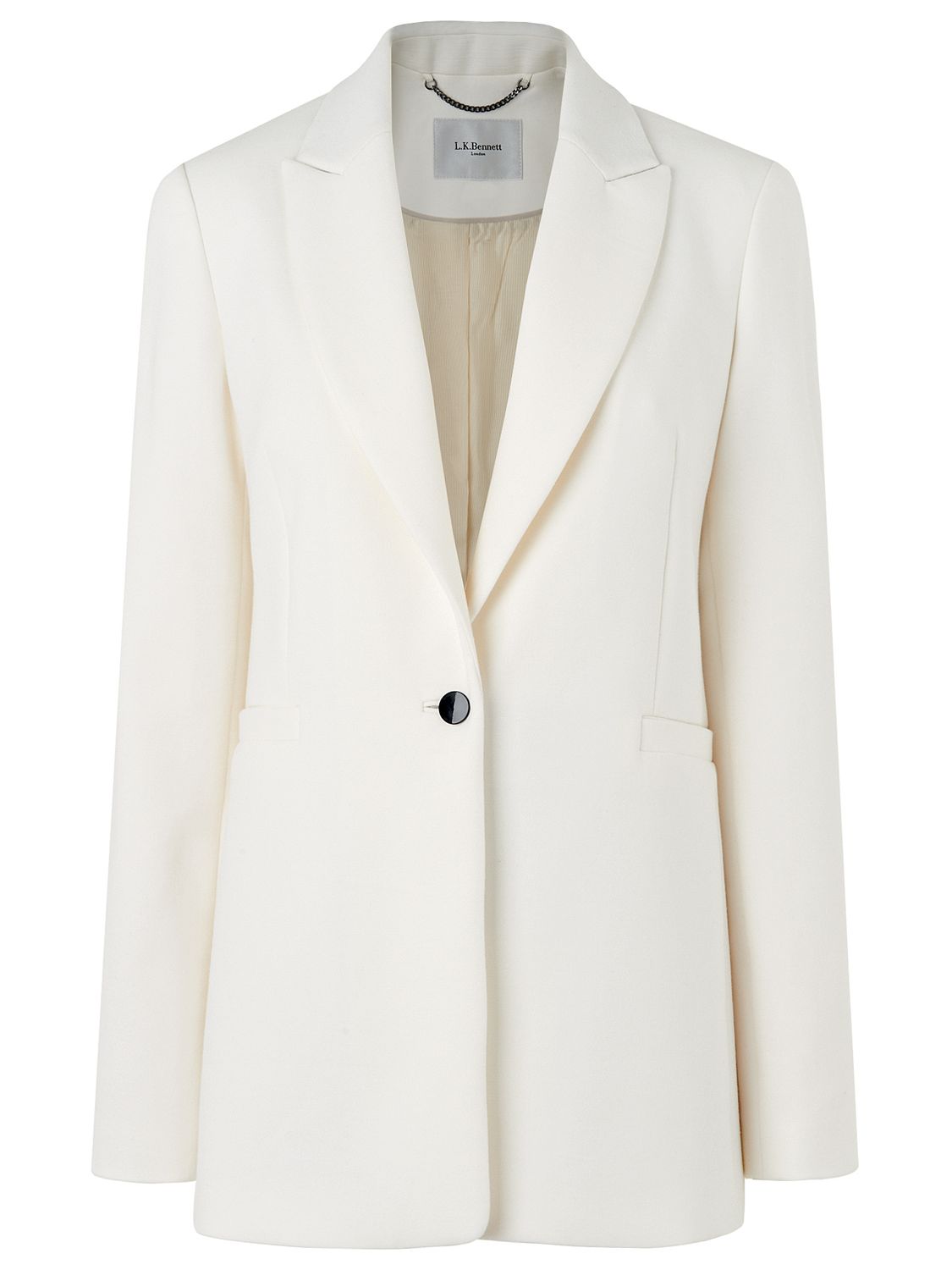 L.K. Bennett Blythe Single Breasted Jacket, Cream