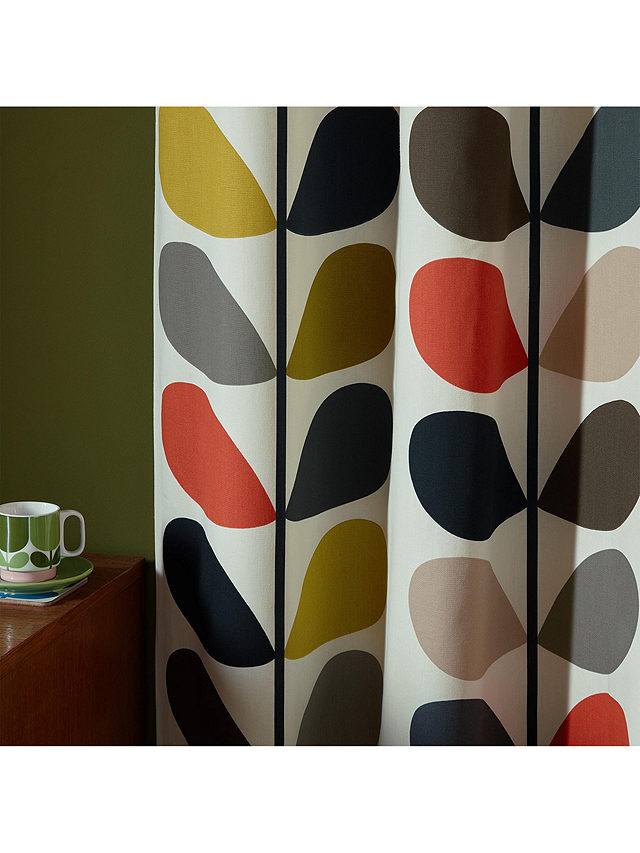 Orla Kiely Multi Stem Pair Lined Eyelet Curtains, Multi, W117 x Drop 137cm