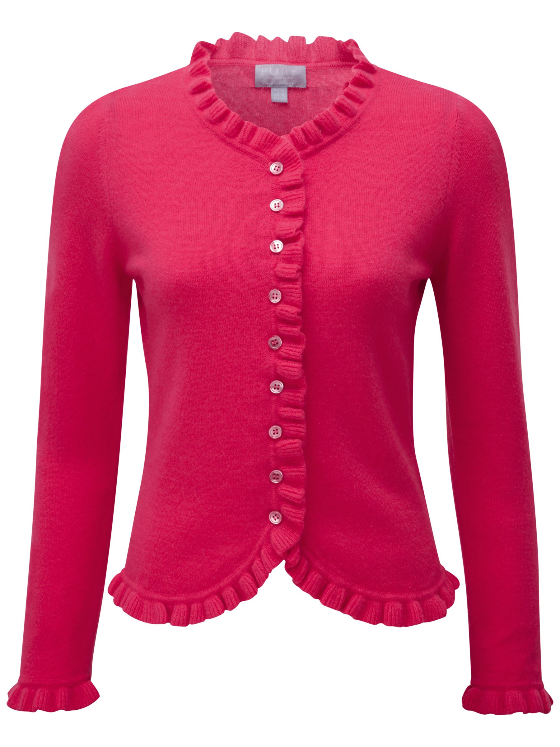 Pure Collection Ruffle Edge Cardigan at John Lewis & Partners