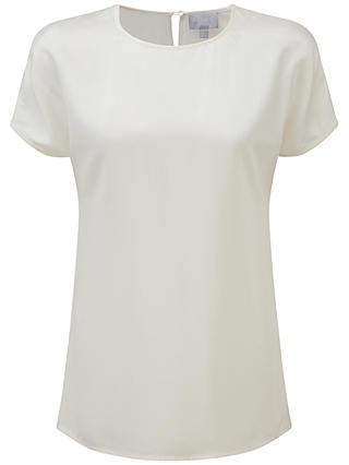 Pure Collection Silk Satin T-Shirt, Ivory