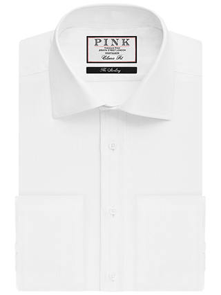 Thomas Pink Timothy Texture XL Sleeve Double Cuff Classic Fit Shirt, White