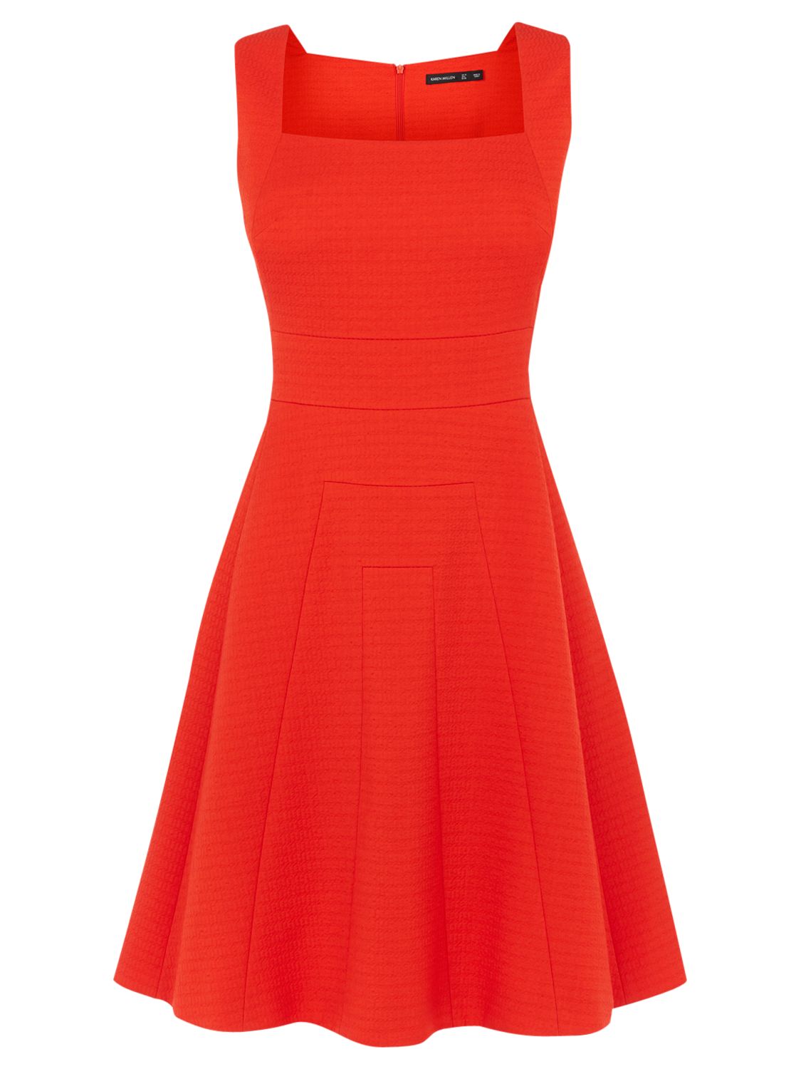 Karen Millen Textured Day Dress, Orange at John Lewis & Partners