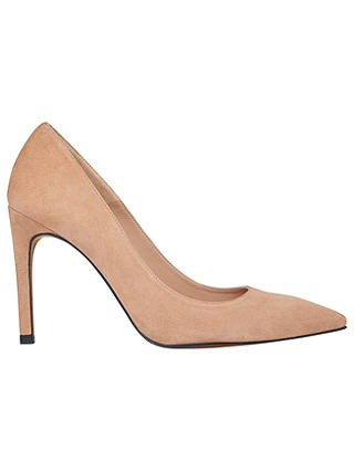 Whistles Cornel Stiletto Heeled Court Shoes, Nude Suede