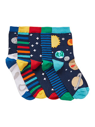 John Lewis & Partners Children's Space Socks, Pack of 5, Multi