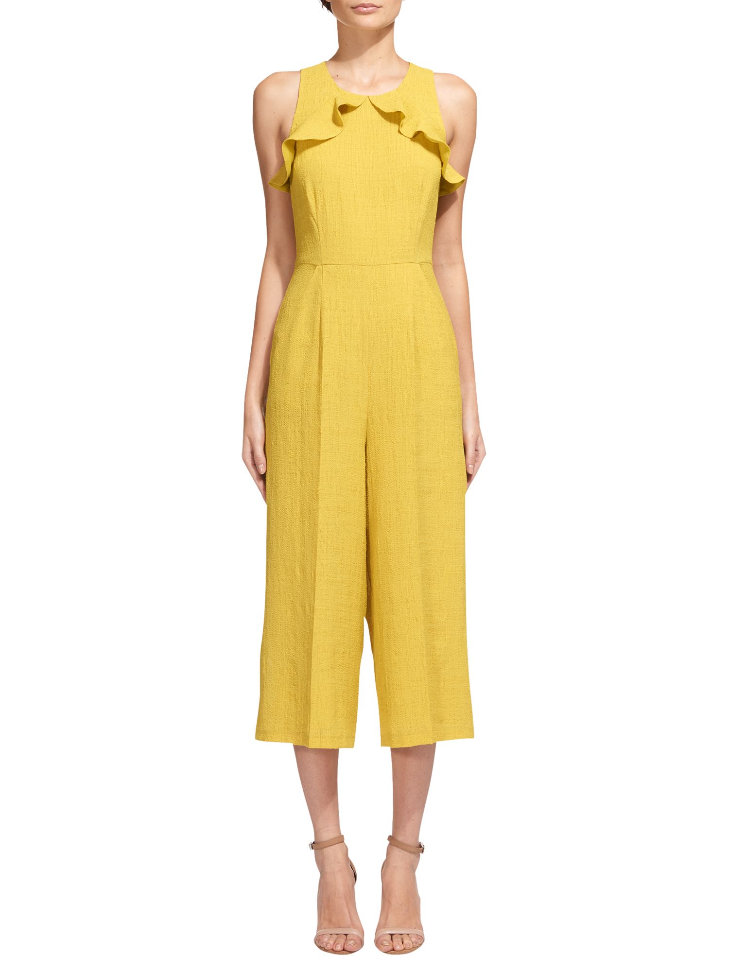Whistles Mae Frill Detail Jumpsuit, Yellow, 10