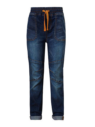 John Lewis & Partners Boys' Elasticated Waist Washed Jeans, Denim