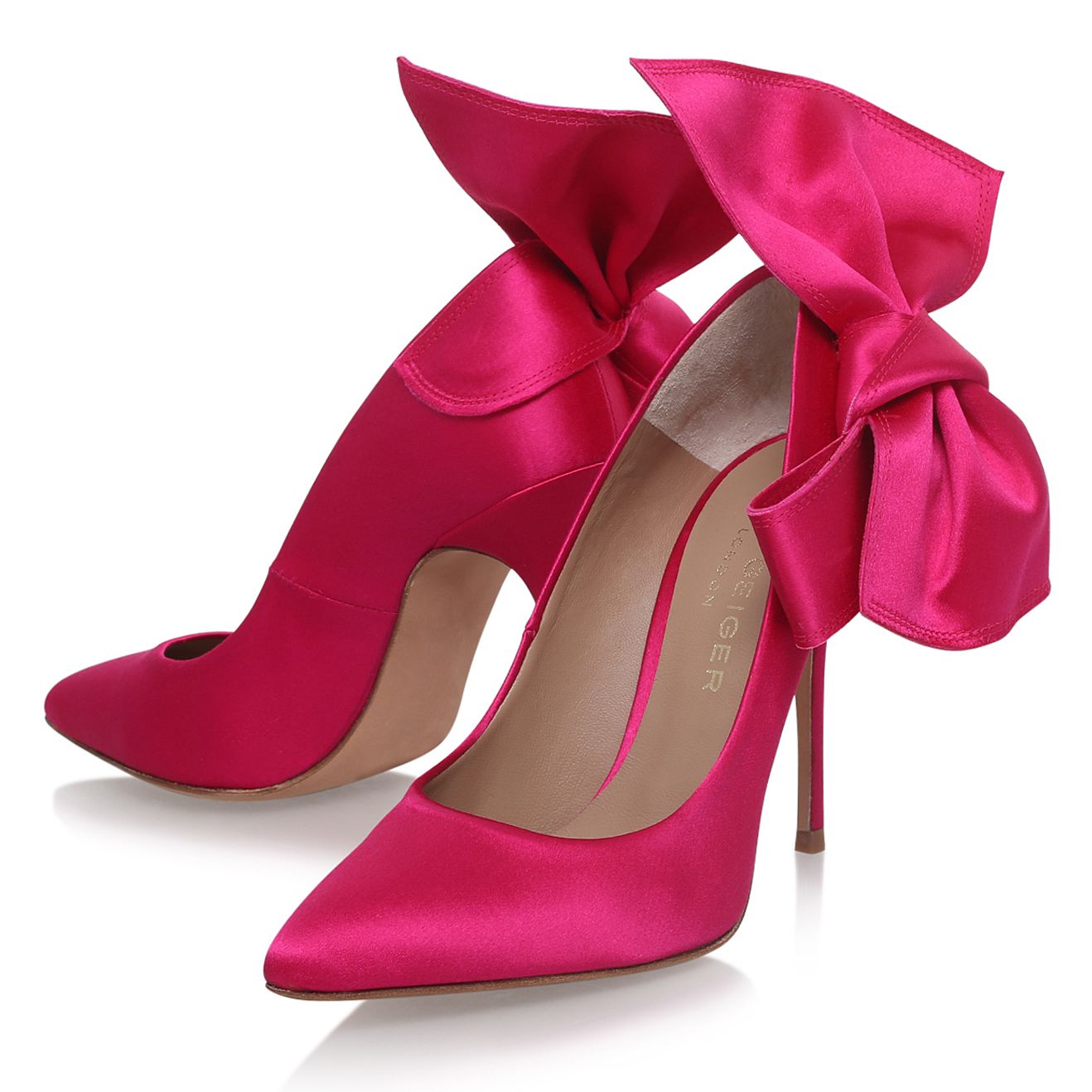 hot pink satin heels