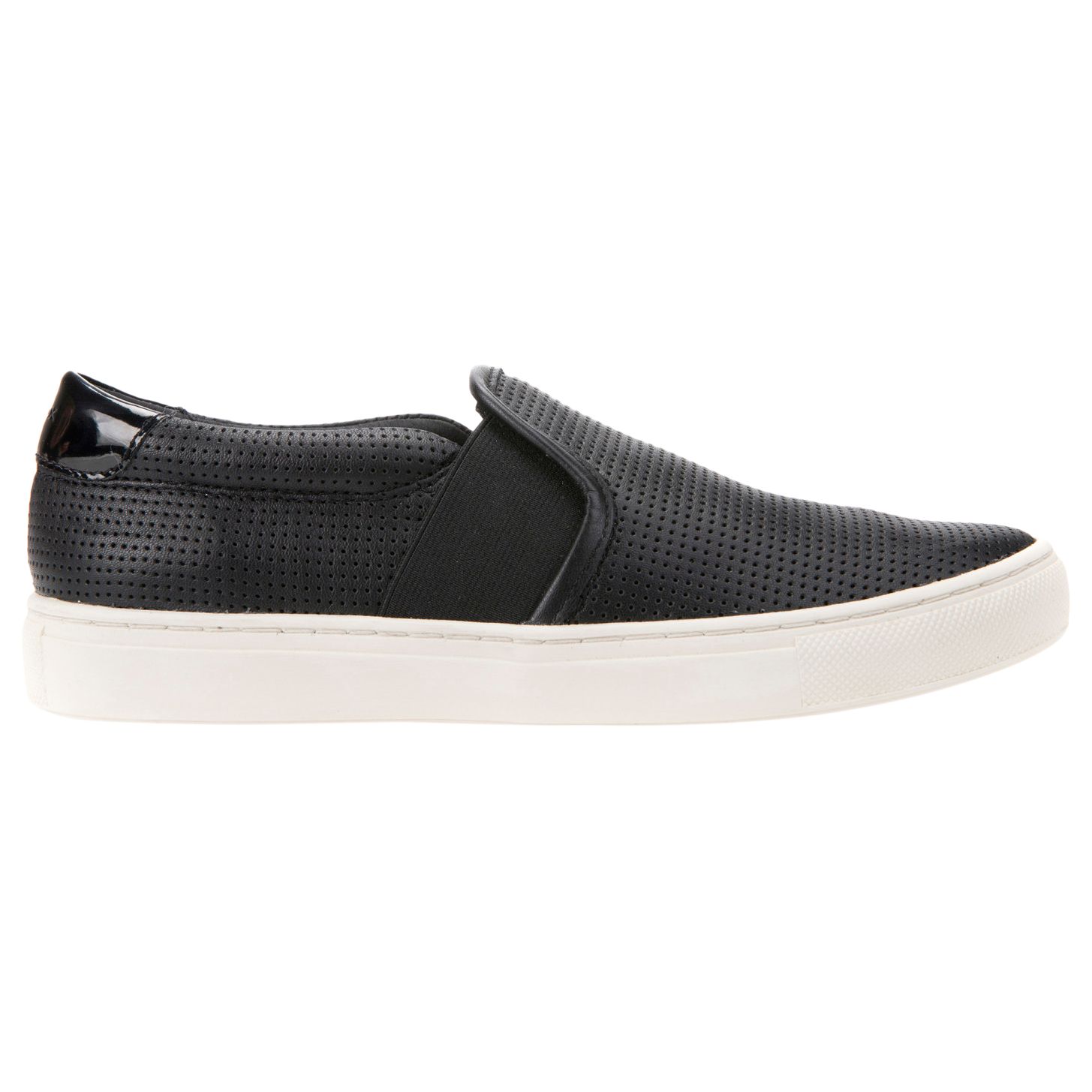 Geox Women's Trysure Leather Slip On Trainers, Black at John Lewis ...