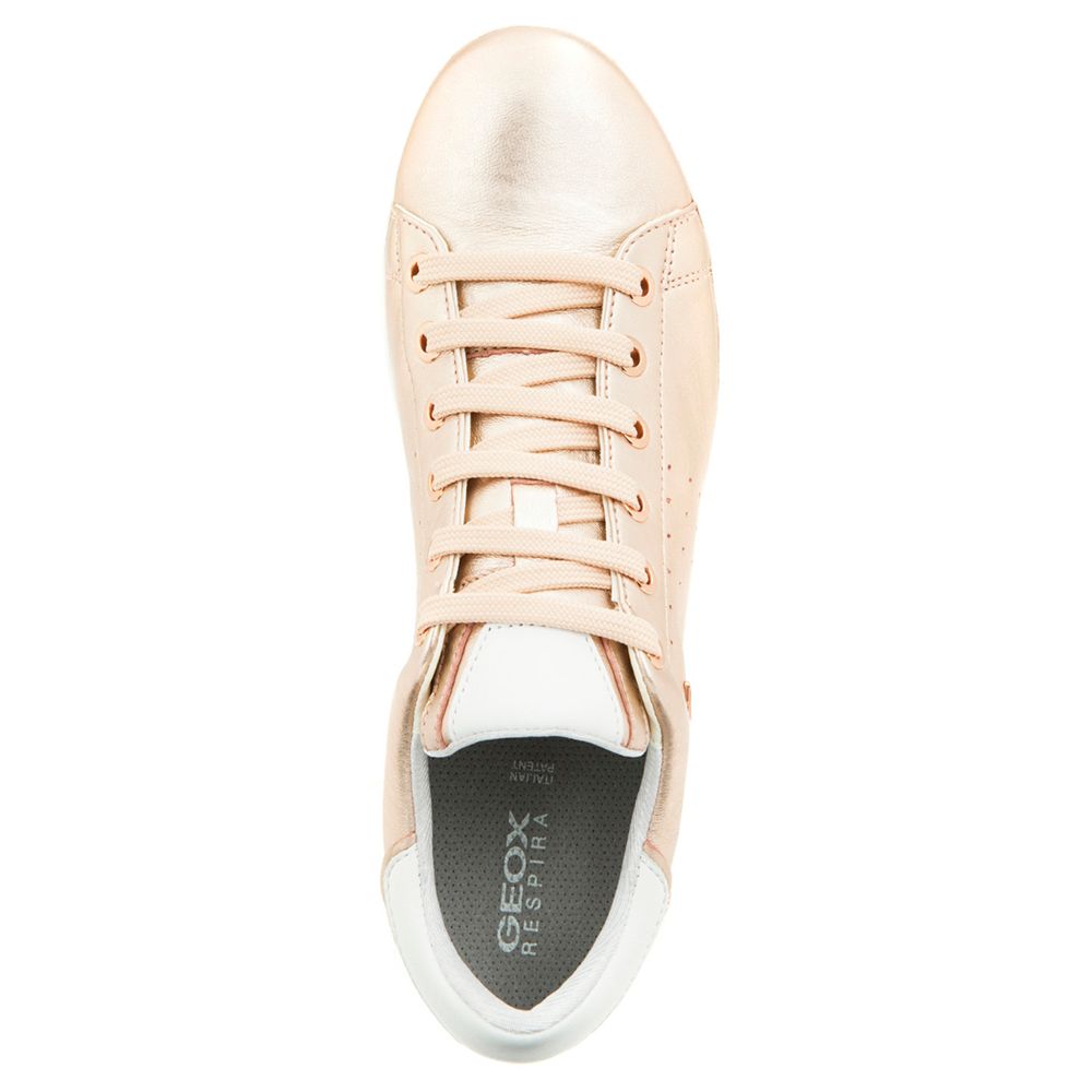 Geox Jaysen Lace Up Trainers, Rose Gold