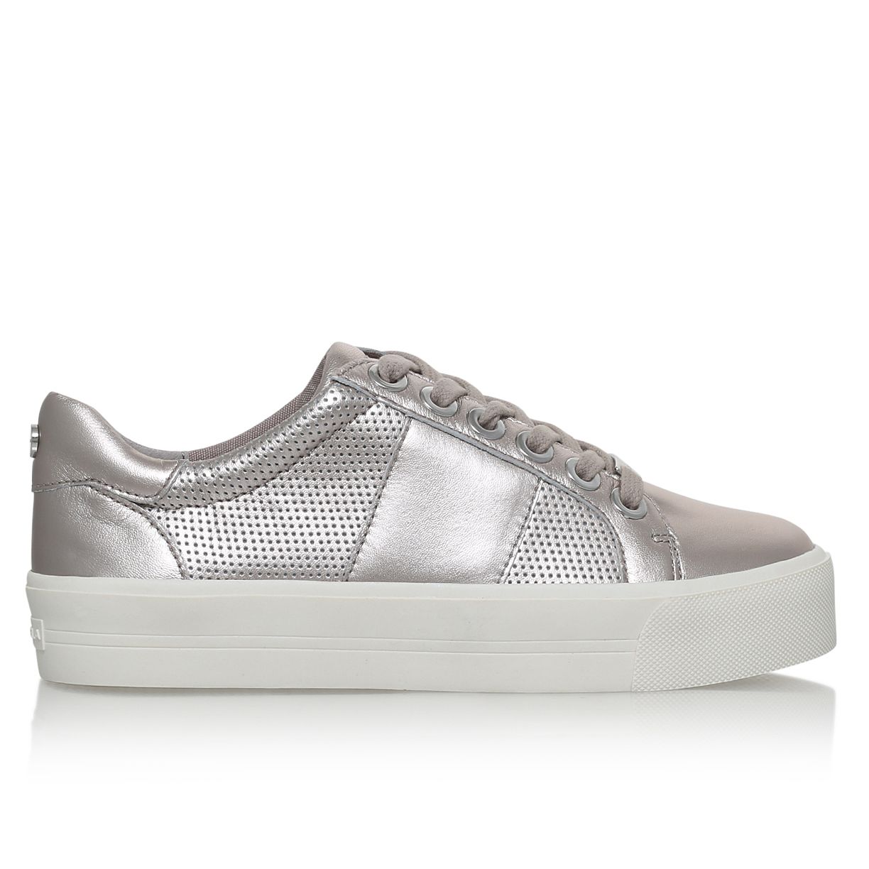 Carvela Lint Flatform Trainers, Pewter