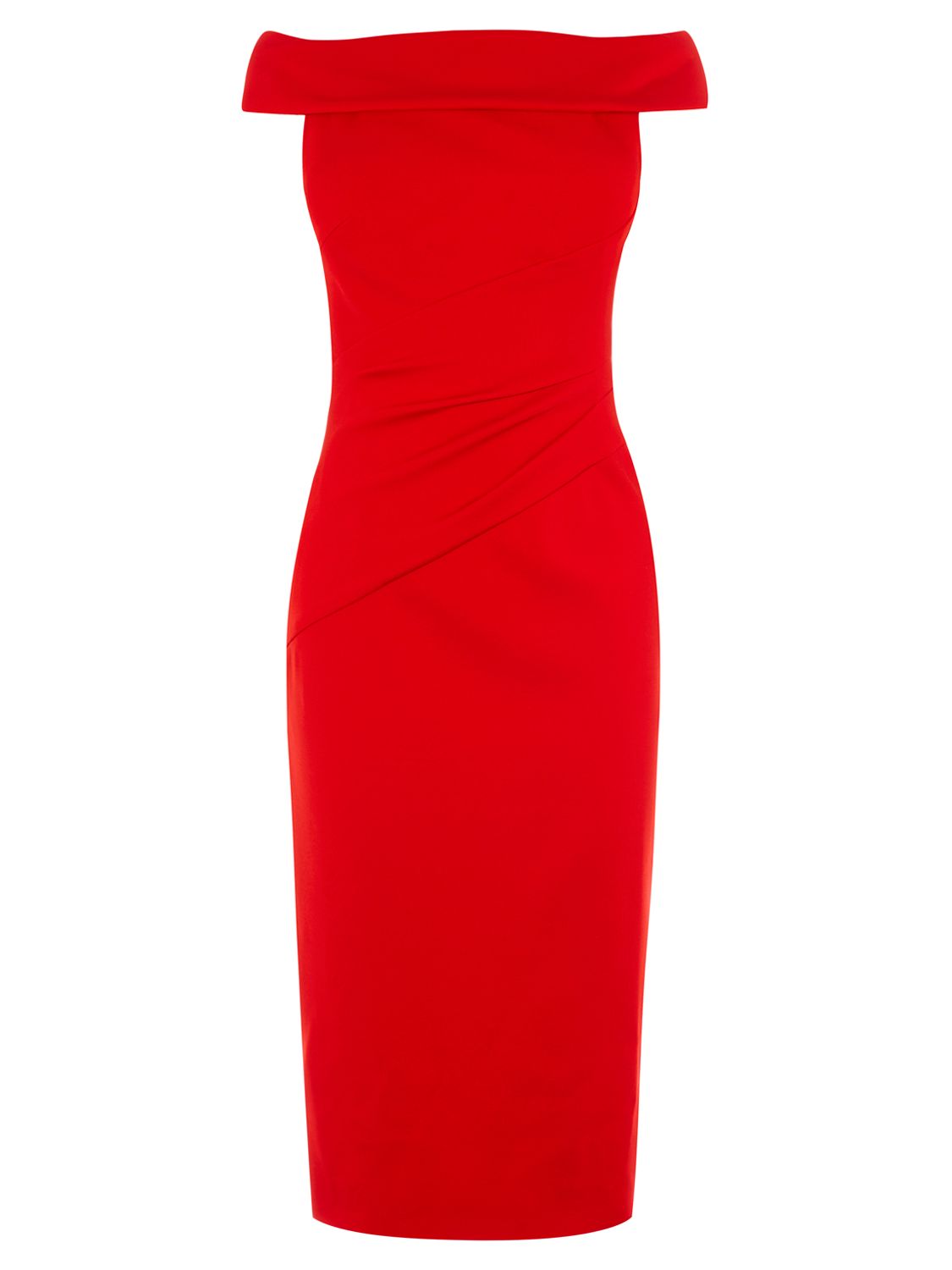 Karen Millen Bardot Shoulder Pencil Dress, Red