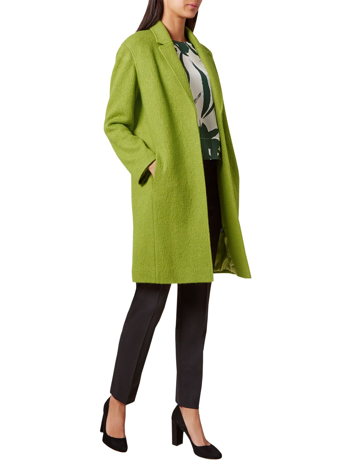 Hobbs Rowena Wool Blend Coat, Kiwi Green
