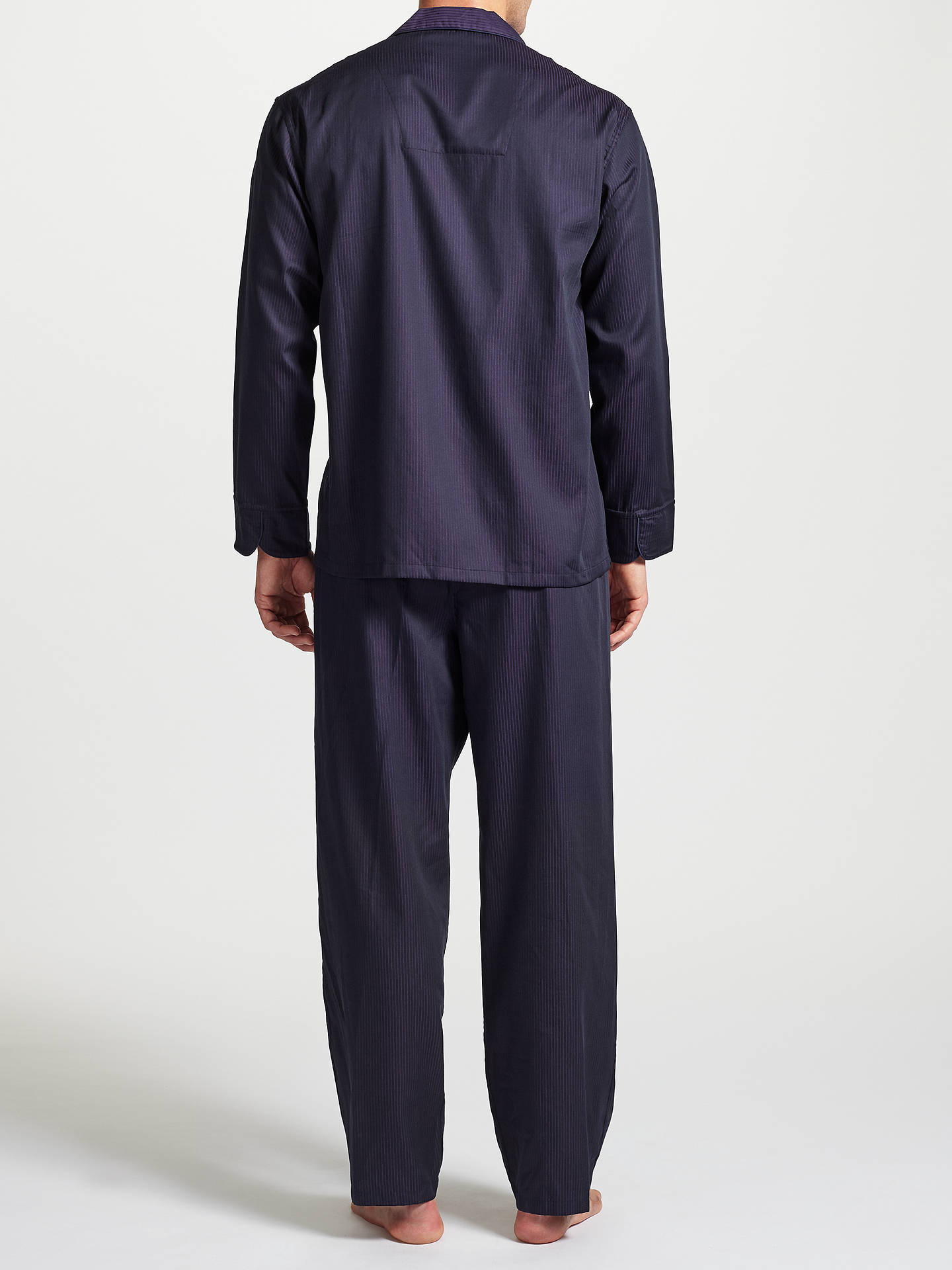 John Lewis Premium Satin Stripe Pyjamas, Purple at John Lewis & Partners