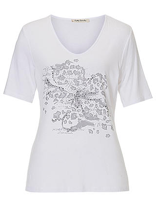 Betty Barclay Embellished Motif T-Shirt, White/Grey