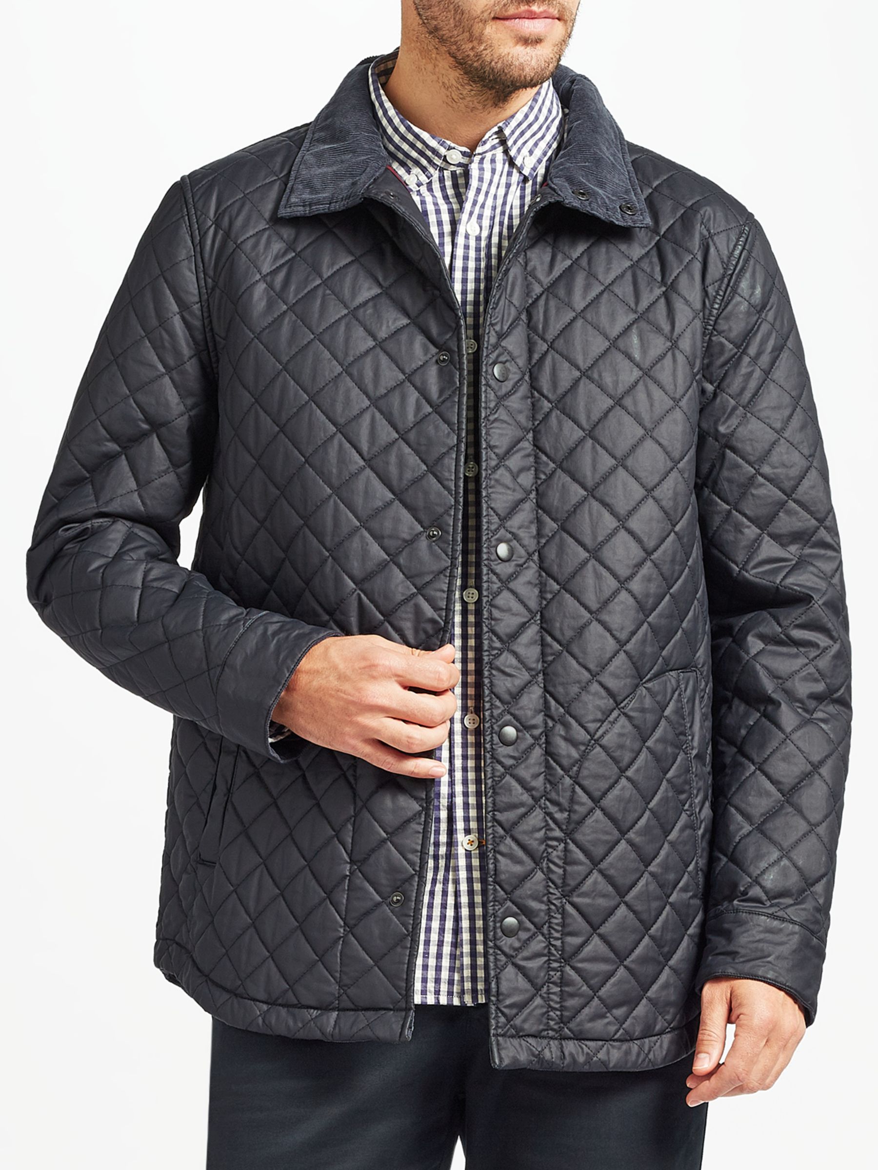 John Lewis & Partners Quilted Jacket, Navy, XXL