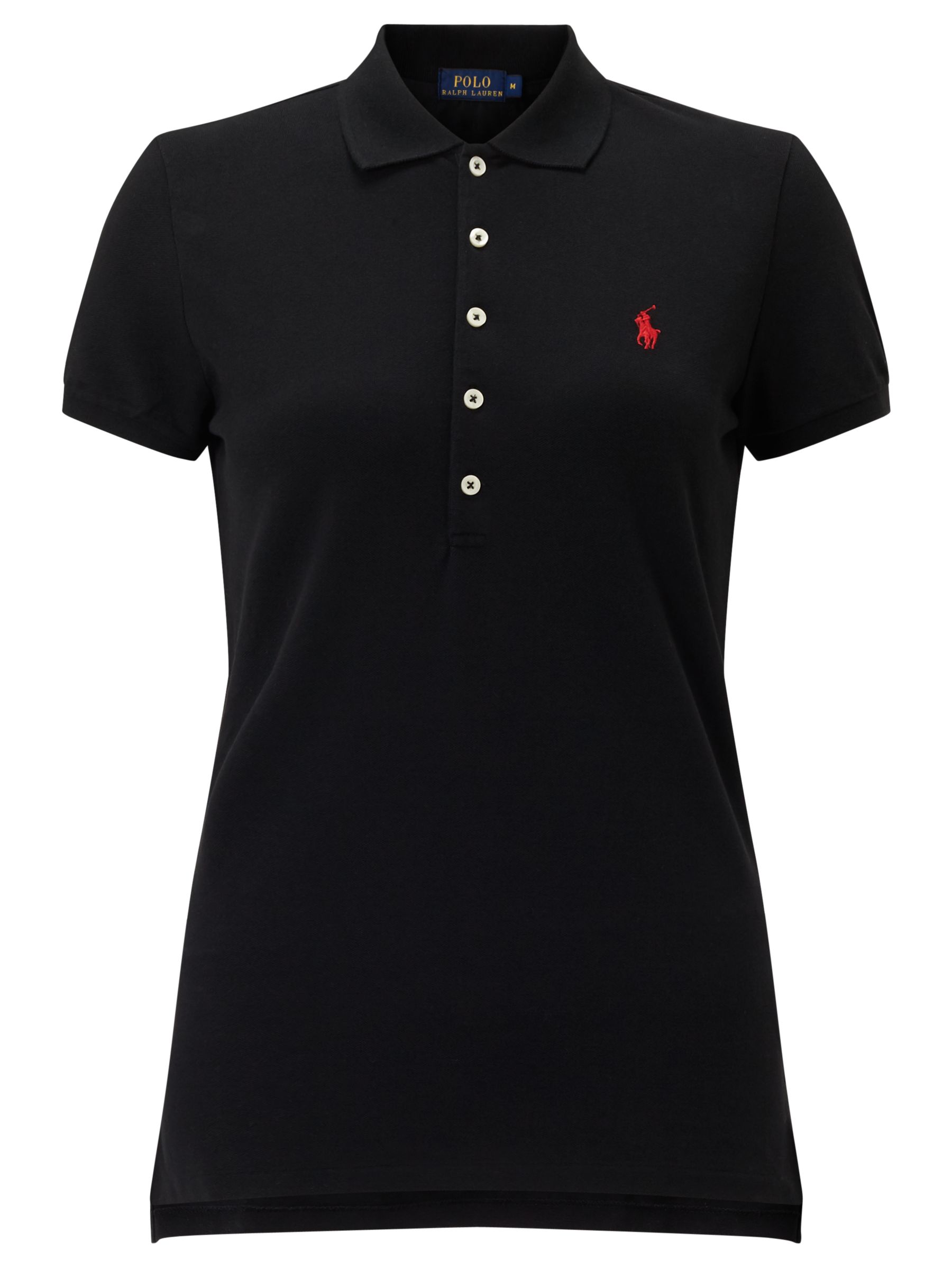 Polo Ralph Lauren Julie Skinny Fit Stretch Polo Shirt, Polo Black at ...