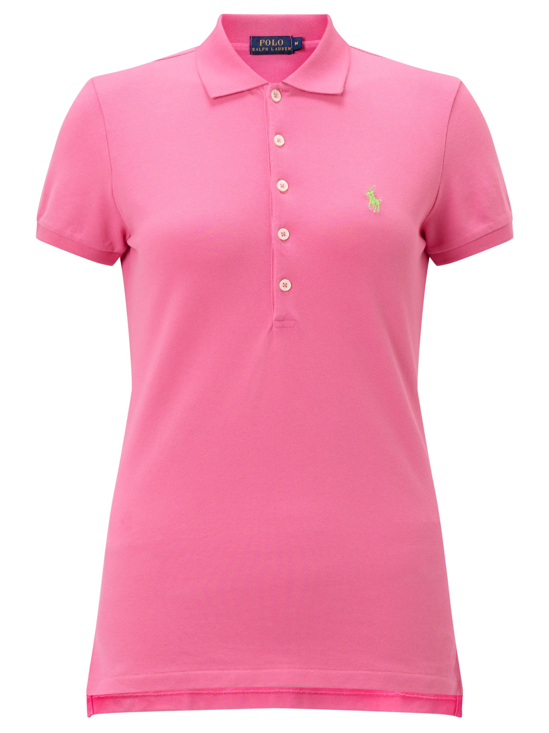 Polo Ralph Lauren Julie Skinny Fit Stretch Polo Shirt, Baja Pink at ...