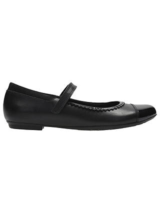 Clarks Children's Tizz Ace Leather School Shoes, Black
