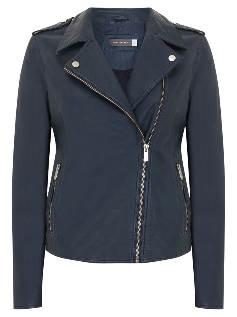 Mint Velvet Leather Biker Jacket at John Lewis & Partners