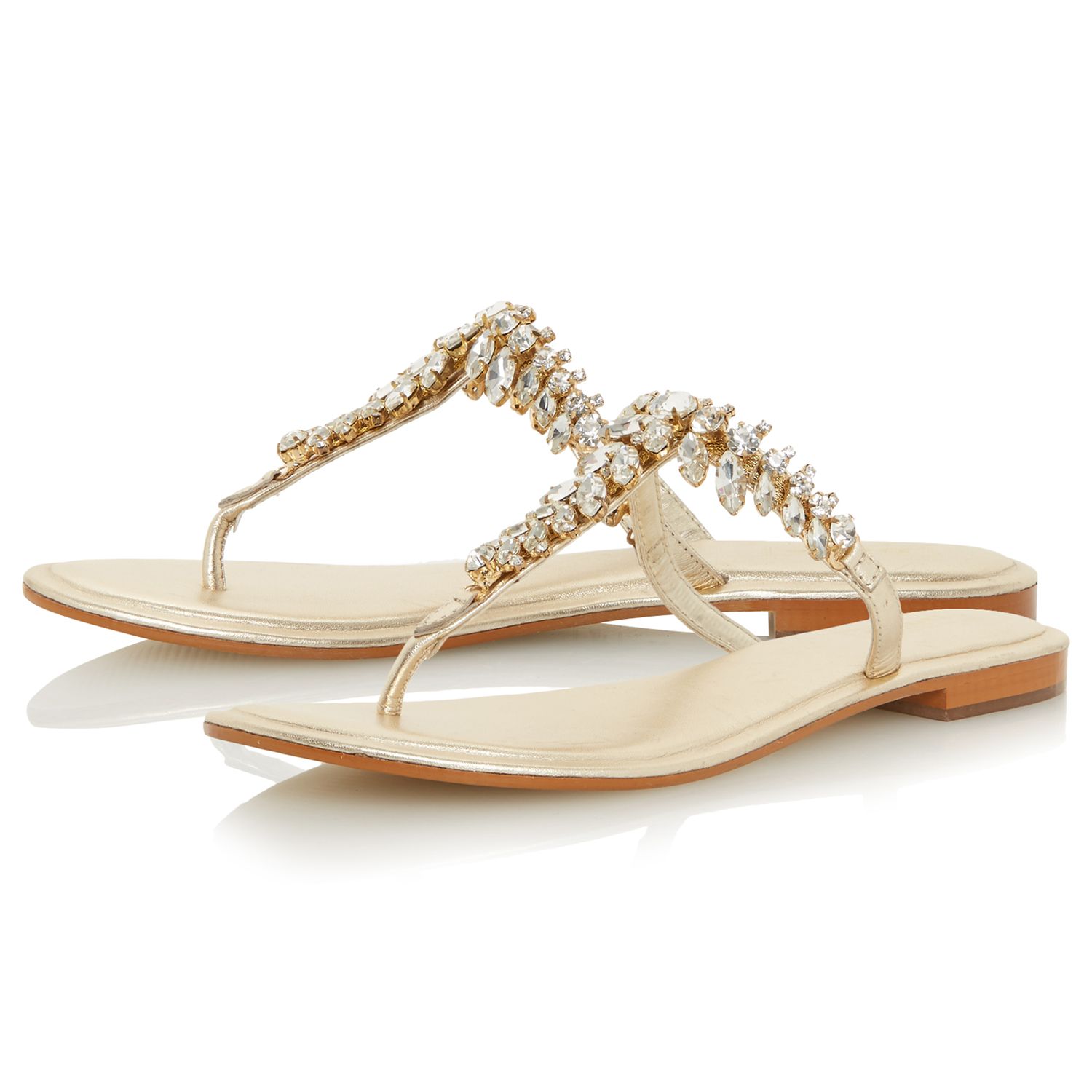 gold toe post sandals