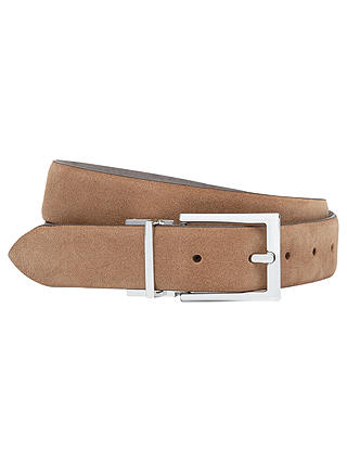 Reiss Whit Reversible Suede Belt, Taupe/Tan