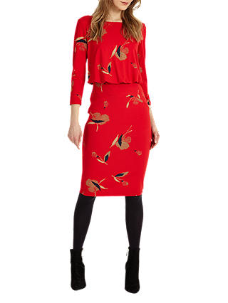 Phase Eight Meredith Blouson Dress, Red